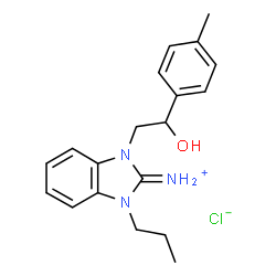 ChemSpider 2D Image | 1-[2-Hydroxy-2-(4-methylphenyl)ethyl]-3-propyl-1,3-dihydro-2H-benzimidazol-2-iminium chloride | C19H24ClN3O