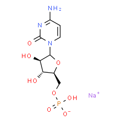 ChemSpider 2D Image | Sodium 4-amino-1-[5-O-(hydroxyphosphinato)-L-arabinofuranosyl]-2(1H)-pyrimidinone | C9H13N3NaO8P