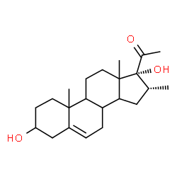 ChemSpider 2D Image | (8xi,9xi,10xi,13xi,14xi,16alpha)-3,17-Dihydroxy-16-methylpregn-5-en-20-one | C22H34O3