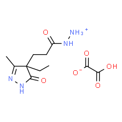 ChemSpider 2D Image | [3-(4-Ethyl-3-methyl-5-oxo-4,5-dihydro-1H-pyrazol-4-yl)propanoyl]hydrazinium hydrogen oxalate | C11H18N4O6