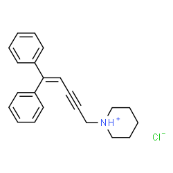 ChemSpider 2D Image | 1-(5,5-Diphenyl-4-penten-2-yn-1-yl)piperidinium chloride | C22H24ClN
