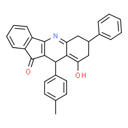 ChemSpider 2D Image | 9-Hydroxy-10-(4-methylphenyl)-7-phenyl-6,7,8,10-tetrahydro-11H-indeno[1,2-b]quinolin-11-one | C29H23NO2
