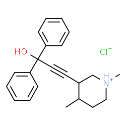 ChemSpider 2D Image | 3-(3-Hydroxy-3,3-diphenyl-1-propyn-1-yl)-1,4-dimethylpiperidinium chloride | C22H26ClNO