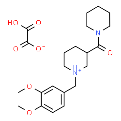 ChemSpider 2D Image | 1-(3,4-Dimethoxybenzyl)-3-(1-piperidinylcarbonyl)piperidinium hydrogen oxalate | C22H32N2O7