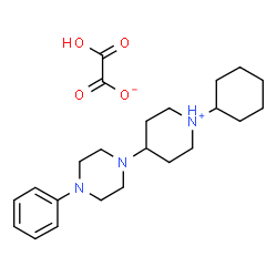 ChemSpider 2D Image | 1-Cyclohexyl-4-(4-phenyl-1-piperazinyl)piperidinium hydrogen oxalate | C23H35N3O4