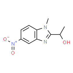 ChemSpider 2D Image | 1-(1-Methyl-5-nitro-1H-benzimidazol-2-yl)ethanol | C10H11N3O3