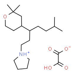 ChemSpider 2D Image | 1-[3-(2,2-Dimethyltetrahydro-2H-pyran-4-yl)-6-methylheptyl]pyrrolidinium hydrogen oxalate | C21H39NO5