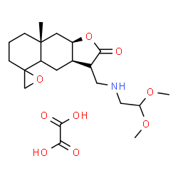 ChemSpider 2D Image | (3S,3aR,8aR,9aR)-3-{[(2,2-Dimethoxyethyl)amino]methyl}-8a-methyldecahydro-2H-spiro[naphtho[2,3-b]furan-5,2'-oxiran]-2-one ethanedioate (1:1) | C21H33NO9