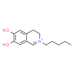 ChemSpider 2D Image | 6,7-Dihydroxy-2-pentyl-3,4-dihydroisoquinolinium | C14H20NO2