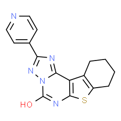 ChemSpider 2D Image | [1]benzothieno[3,2-e][1,2,4]triazolo[1,5-c]pyrimidin-5-ol, 8,9,10,11-tetrahydro-2-(4-pyridinyl)- | C16H13N5OS