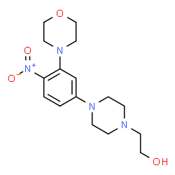 ChemSpider 2D Image | 2-{4-[3-(4-Morpholinyl)-4-nitrophenyl]-1-piperazinyl}ethanol | C16H24N4O4