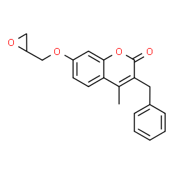 ChemSpider 2D Image | 3-Benzyl-4-methyl-7-(2-oxiranylmethoxy)-2H-chromen-2-one | C20H18O4
