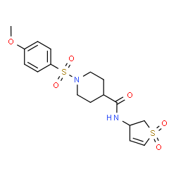 ChemSpider 2D Image | N-(1,1-Dioxido-2,3-dihydro-3-thiophenyl)-1-[(4-methoxyphenyl)sulfonyl]-4-piperidinecarboxamide | C17H22N2O6S2