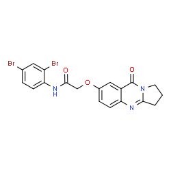 ChemSpider 2D Image | N-(2,4-Dibromophenyl)-2-[(9-oxo-1,2,3,9-tetrahydropyrrolo[2,1-b]quinazolin-7-yl)oxy]acetamide | C19H15Br2N3O3