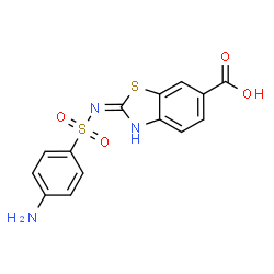 ChemSpider 2D Image | 2-{[(4-Aminophenyl)sulfonyl]amino}-1,3-benzothiazole-6-carboxylic acid | C14H11N3O4S2