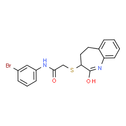 ChemSpider 2D Image | acetamide, N-(3-bromophenyl)-2-[(4,5-dihydro-2-hydroxy-3H-1-benzazepin-3-yl)thio]- | C18H17BrN2O2S