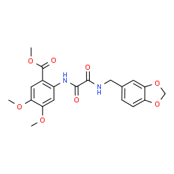 ChemSpider 2D Image | Methyl 2-({[(1,3-benzodioxol-5-ylmethyl)amino](oxo)acetyl}amino)-4,5-dimethoxybenzoate | C20H20N2O8