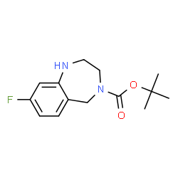 ChemSpider 2D Image | 4-Boc-8-Fluoro-2,3,4,5-tetrahydro-1H-benzo[e][1,4]diazepine | C14H19FN2O2