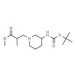 ChemSpider 2D Image | Methyl 3-{3-[(tert-butoxycarbonyl)amino]piperidin-1-yl}-2-methylpropanoate | C15H28N2O4
