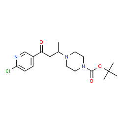 ChemSpider 2D Image | 1-(6-Chloro-pyridin-3-yl)-3-(4-Boc-piperazin-1-yl)-butan-1-one | C18H26ClN3O3