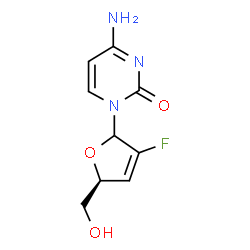 ChemSpider 2D Image | 1-(2,3-dideoxy-2-fluoro-glycero-pent-2-enofuranosyl)cytosine | C9H10FN3O3