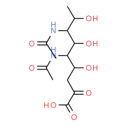 ChemSpider 2D Image | 5,7-Diacetamido-4,6,8-trihydroxy-2-oxononanoic acid | C13H22N2O8
