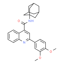 ChemSpider 2D Image | N-(Adamantan-1-yl)-2-(3,4-dimethoxyphenyl)-4-quinolinecarboxamide | C28H30N2O3