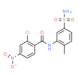 ChemSpider 2D Image | 2-Chloro-N-(2-methyl-5-sulfamoylphenyl)-4-nitrobenzamide | C14H12ClN3O5S