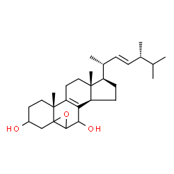ChemSpider 2D Image | 5,6-epoxy-ergosta-8,22-dien-3,7-diol | C28H44O3