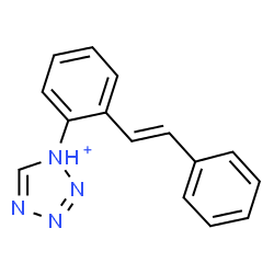 ChemSpider 2D Image | 1-{2-[(E)-2-Phenylvinyl]phenyl}-1H-tetrazol-1-ium | C15H13N4
