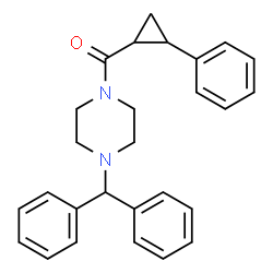 ChemSpider 2D Image | [4-(Diphenylmethyl)-1-piperazinyl](2-phenylcyclopropyl)methanone | C27H28N2O