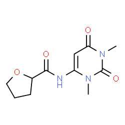 ChemSpider 2D Image | N-(1,3-Dimethyl-2,6-dioxo-1,2,3,6-tetrahydro-4-pyrimidinyl)tetrahydro-2-furancarboxamide | C11H15N3O4
