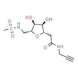 ChemSpider 2D Image | 2-[(2S,3R,4S,5R)-3,4-Dihydroxy-5-{[(methylsulfonyl)amino]methyl}tetrahydro-2-furanyl]-N-(2-propyn-1-yl)acetamide | C11H18N2O6S
