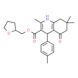 ChemSpider 2D Image | OXOLAN-2-YLMETHYL 2,7,7-TRIMETHYL-4-(4-METHYLPHENYL)-5-OXO-1,4,6,8-TETRAHYDROQUINOLINE-3-CARBOXYLATE | C25H31NO4