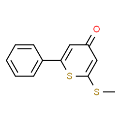 ChemSpider 2D Image | 2-(Methylsulfanyl)-6-phenyl-4H-thiopyran-4-one | C12H10OS2