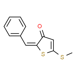 ChemSpider 2D Image | (2E)-2-Benzylidene-5-(methylsulfanyl)-3(2H)-thiophenone | C12H10OS2