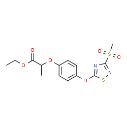 ChemSpider 2D Image | ethyl 2-{4-[(3-methanesulfonyl-1,2,4-thiadiazol-5-yl)oxy]phenoxy}propanoate | C14H16N2O6S2