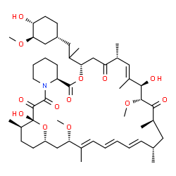ChemSpider 2D Image | (1R,9S,12S,15R,16E,18R,19R,21R,23S,24E,26E,28E,30S,32S,35R)-1,18-Dihydroxy-12-{1-[(1R,3R,4R)-4-hydroxy-3-methoxycyclohexyl]-2-propanyl}-19,30-dimethoxy-15,17,21,23,29,35-hexamethyl-11,36-dioxa-4-azatr
icyclo[30.3.1.0~4,9~]hexatriaconta-16,24,26,28-tetraene-2,3,10,14,20-pentone | C51H79NO13