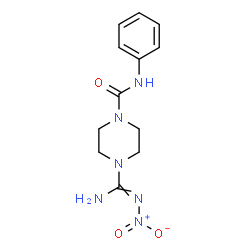 ChemSpider 2D Image | 4-(N'-Nitrocarbamimidoyl)-N-phenyl-1-piperazinecarboxamide | C12H16N6O3