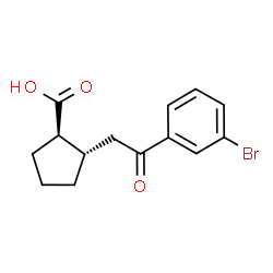 ChemSpider 2D Image | (1R,2S)-2-[2-(3-Bromophenyl)-2-oxoethyl]cyclopentanecarboxylic acid | C14H15BrO3