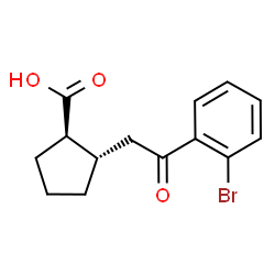 ChemSpider 2D Image | (1R,2S)-2-[2-(2-Bromophenyl)-2-oxoethyl]cyclopentanecarboxylic acid | C14H15BrO3