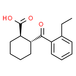 ChemSpider 2D Image | (1R,2R)-2-(2-Ethylbenzoyl)cyclohexanecarboxylic acid | C16H20O3