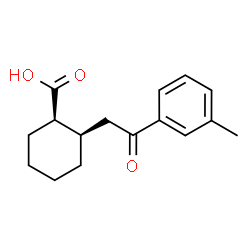 ChemSpider 2D Image | cis-2-[2-(3-Methylphenyl)-2-oxoethyl]cyclohexane-1-carboxylic acid | C16H20O3