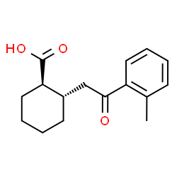 ChemSpider 2D Image | (1R,2S)-2-[2-(2-Methylphenyl)-2-oxoethyl]cyclohexanecarboxylic acid | C16H20O3
