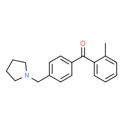 ChemSpider 2D Image | 1-{[4-(2-METHYLBENZOYL)PHENYL]METHYL}PYRROLIDINE | C19H21NO