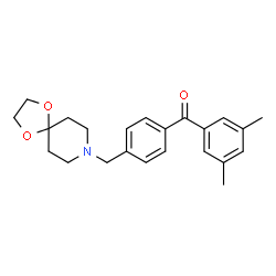 ChemSpider 2D Image | (3,5-Dimethylphenyl)[4-(1,4-dioxa-8-azaspiro[4.5]dec-8-ylmethyl)phenyl]methanone | C23H27NO3