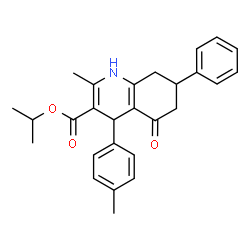 ChemSpider 2D Image | Isopropyl 2-methyl-4-(4-methylphenyl)-5-oxo-7-phenyl-1,4,5,6,7,8-hexahydro-3-quinolinecarboxylate | C27H29NO3