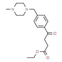 ChemSpider 2D Image | Ethyl 4-[(4-methyl-1-piperazinyl)methyl]-Î³-oxobenzenebutanoate | C18H26N2O3