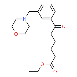 ChemSpider 2D Image | Ethyl 6-[3-(4-morpholinylmethyl)phenyl]-6-oxohexanoate | C19H27NO4
