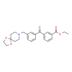 ChemSpider 2D Image | Ethyl 3-[3-(1,4-dioxa-8-azaspiro[4.5]dec-8-ylmethyl)benzoyl]benzoate | C24H27NO5